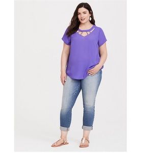 Cage Georgette Blouse in Blue Iris [Size 5]